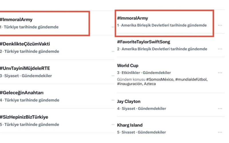 #ImmoralArmy Etiketi Global Gündemde
